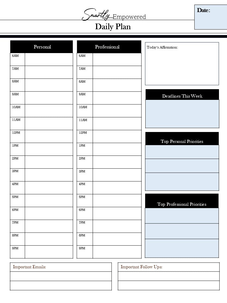PDF Download Daily Plan