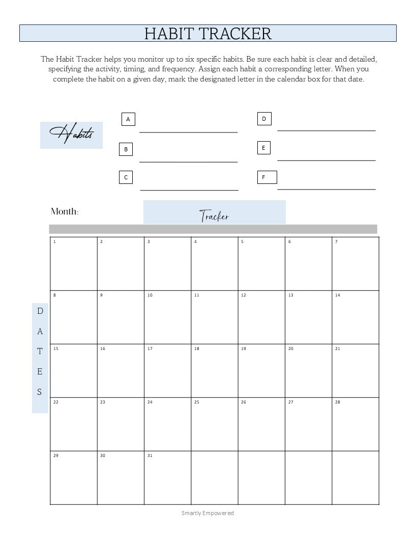 PDF Download 2025 Habit Tracker