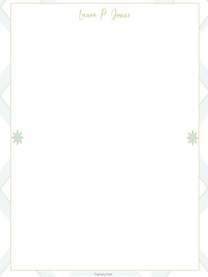 Printable Paper | Printable Stationery | Writing Letter | Fine Stationery | Journal Notebook Paper | Digital Download Stationery