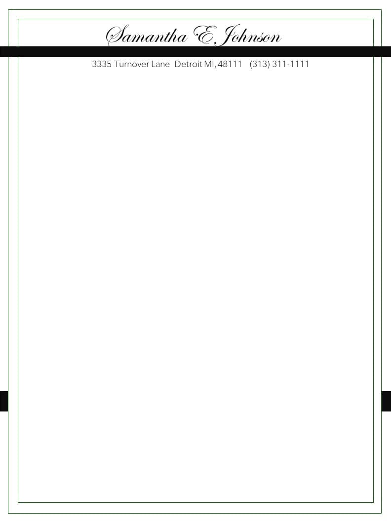 Personalized Letterhead: Make Your Mark with Custom Stationery for Professional Correspondence. No Excuses Letterhead